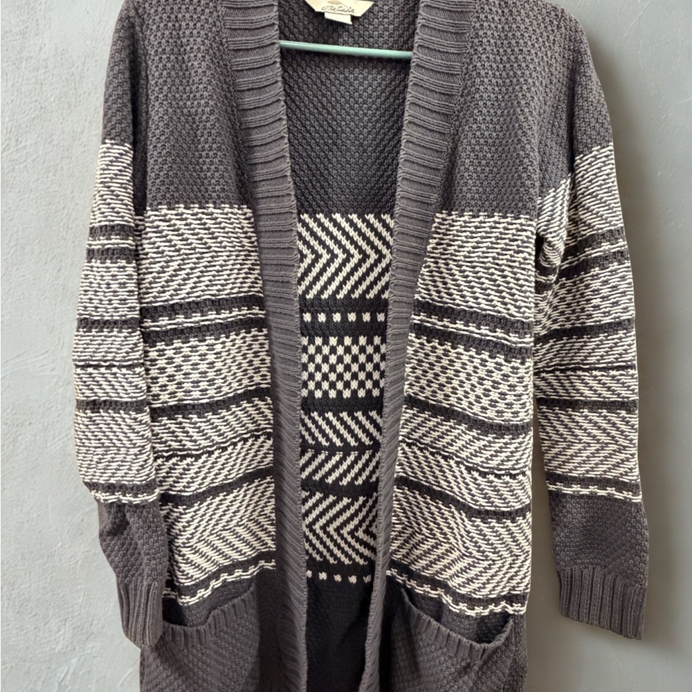 Elegant Brown and Cream Women's Cardigan